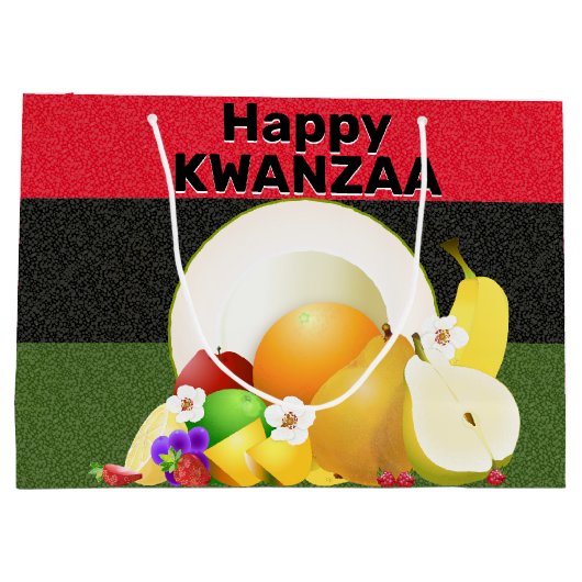 Kwanzaa Fruit Cornucopia Groot Cadeauzakje (Achterkant)