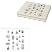 Kwanzaa geïnspireerd design Wood Art Stamp Rubberstempel (Gestempeld)