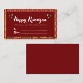 Kwanzaa Gift Label (Voorkant / Achterkant)