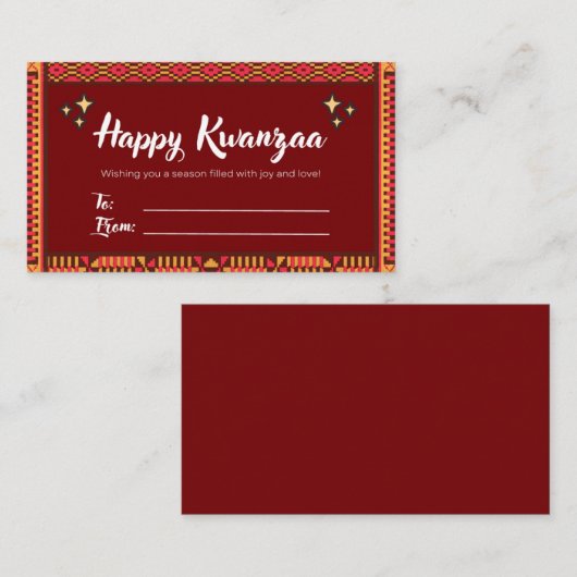 Kwanzaa Gift Label (Voorkant / Achterkant)
