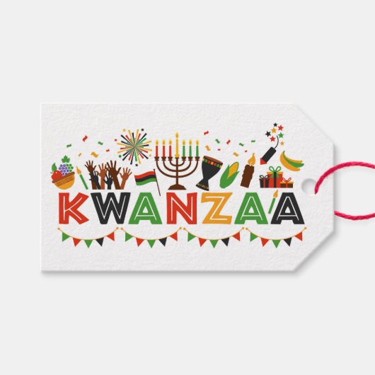 Kwanzaa Gift Labels Cadeaulabel (Voorkant (Horizontaal))