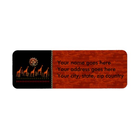 Kwanzaa Giraffes Etiket (Voorkant)