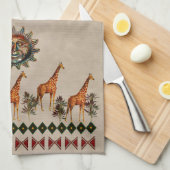 Kwanzaa Giraffes Theedoek (Quarter Fold)