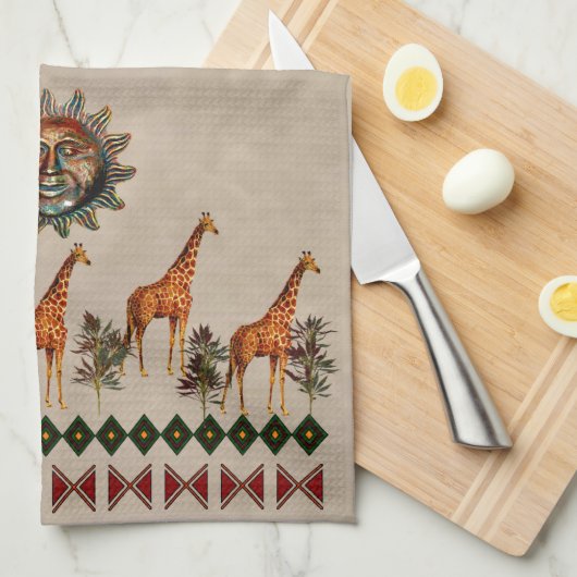 Kwanzaa Giraffes Theedoek (Quarter Fold)