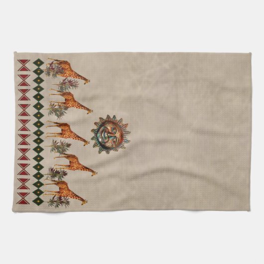 Kwanzaa Giraffes Theedoek (Horizontaal)