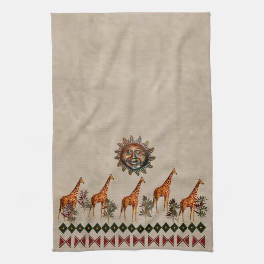 Kwanzaa Giraffes Theedoek (Verticaal)