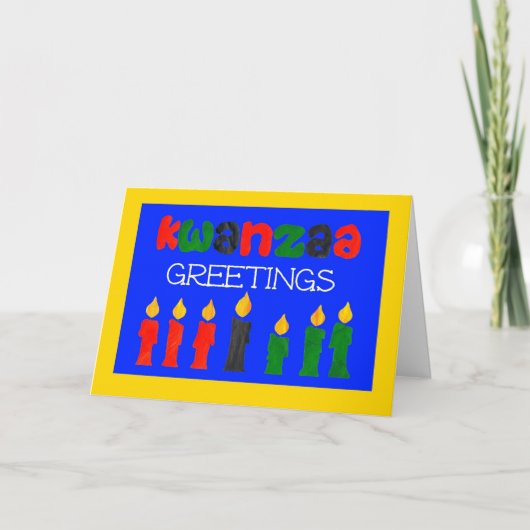 Kwanzaa Greetings Kaart met kaarsen (Voorkant)
