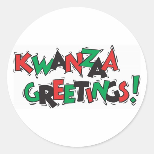 Kwanzaa Greetings Ronde Sticker (Voorkant)