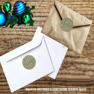 Kwanzaa Greetings Ronde Sticker