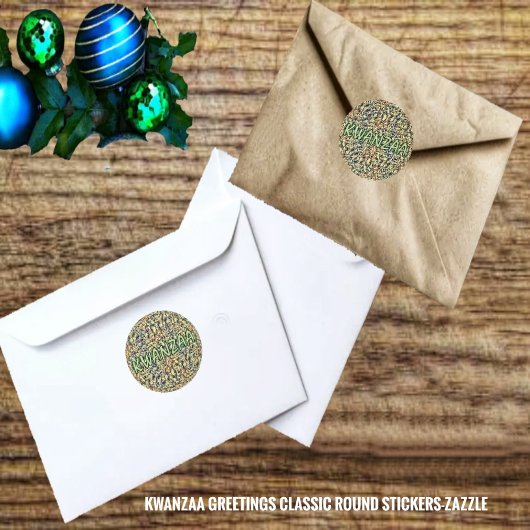Kwanzaa Greetings Ronde Sticker