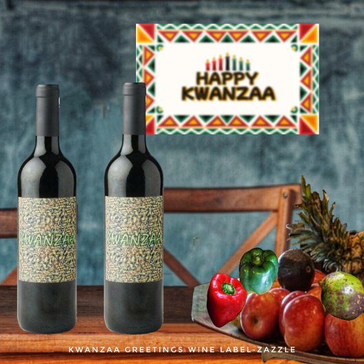 Kwanzaa Greetings Wijn Etiket