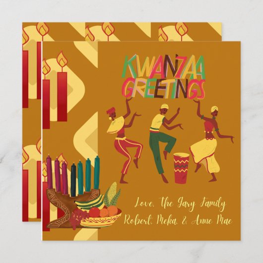 Kwanzaa Groeten Joyous Happy Winter Viering Feestdagenkaart (Voorkant / Achterkant)