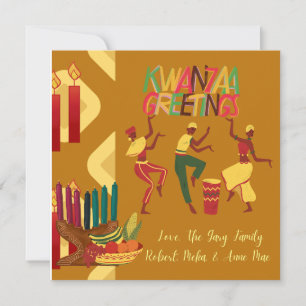 Kwanzaa Groeten Joyous Happy Winter Viering Feestdagenkaart