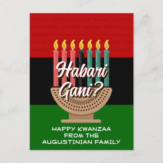 Kwanzaa HABARI GANI Feestdagenkaart (Voorkant)