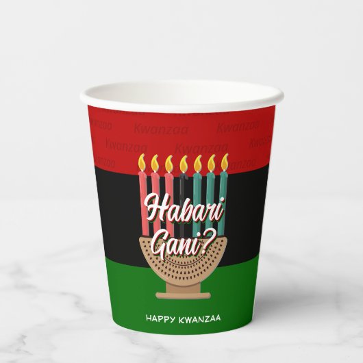 Kwanzaa HABARI GANI Papieren Bekers (Achterkant)
