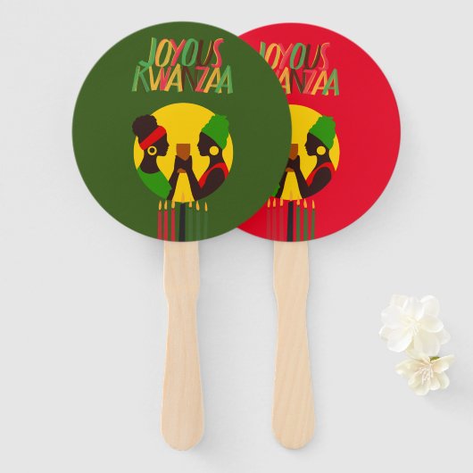 Kwanzaa Hand Fan - Feestgunst Handwaaier (Voorkant en achterkant)