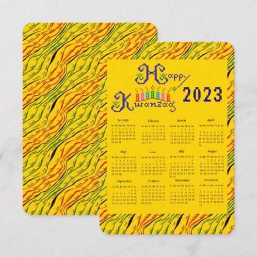 Kwanzaa handkalender kaart (Voorkant / Achterkant)