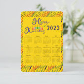 Kwanzaa handkalender met goede wensen kaart (Staand voorkant)