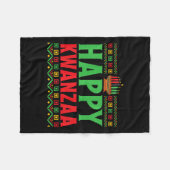 Kwanzaa - Happy Kwanzaa Fleece Deken (Voorkant (Horizontaal))