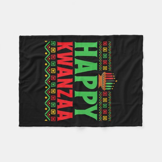 Kwanzaa - Happy Kwanzaa Fleece Deken (Voorkant (Horizontaal))