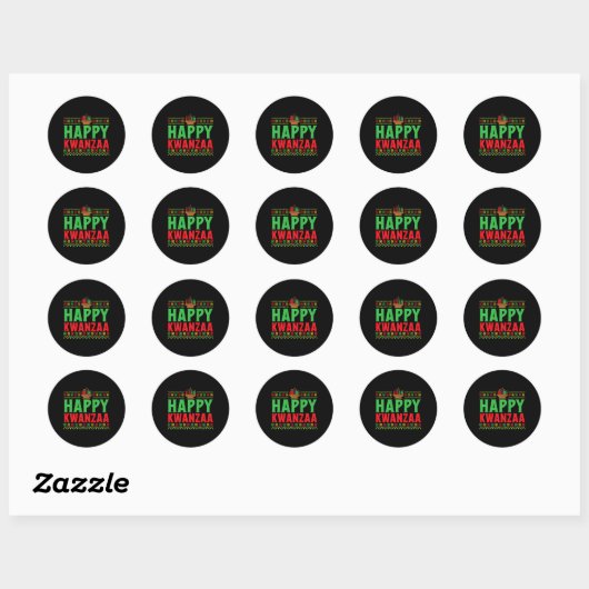 Kwanzaa - Happy Kwanzaa Ronde Sticker (Vel)