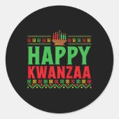 Kwanzaa - Happy Kwanzaa Ronde Sticker (Voorkant)