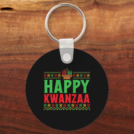 Kwanzaa - Happy Kwanzaa Sleutelhanger (Voorkant)