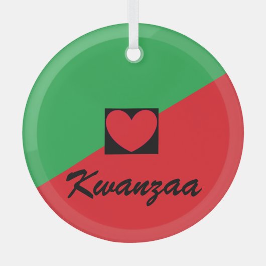 Kwanzaa & Hart Glas Ornament (Voorkant)