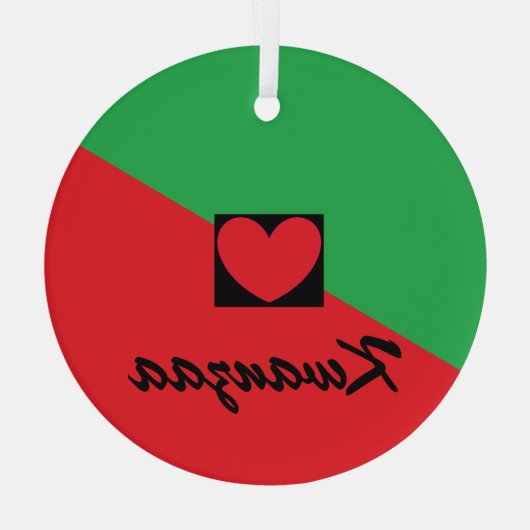 Kwanzaa & Hart Glas Ornament (Achterkant)