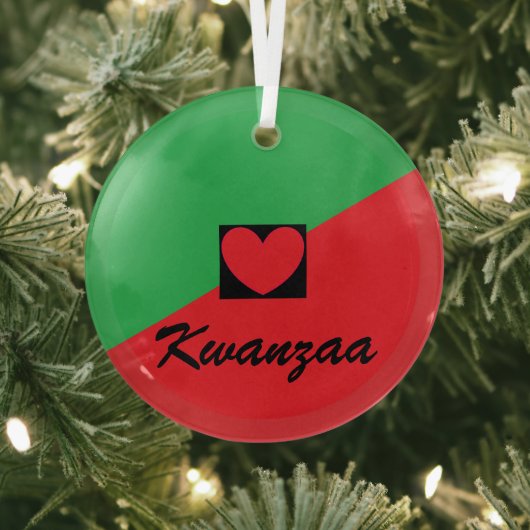 Kwanzaa & Hart Glas Ornament (Insitu)