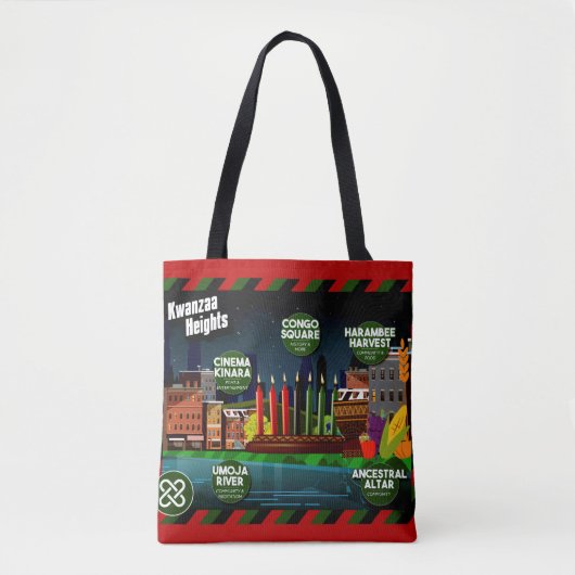Kwanzaa Heights, VakantiePolis Kaart Tote Bag (Voorkant)