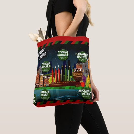 Kwanzaa Heights, VakantiePolis Kaart Tote Bag (Dichtbij)