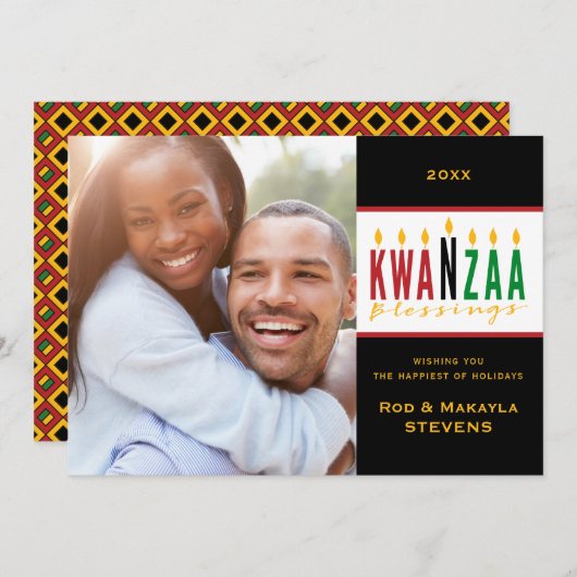 Kwanzaa Holiday Blessings | 1 Fotokaart Kaart (Voorkant / Achterkant)