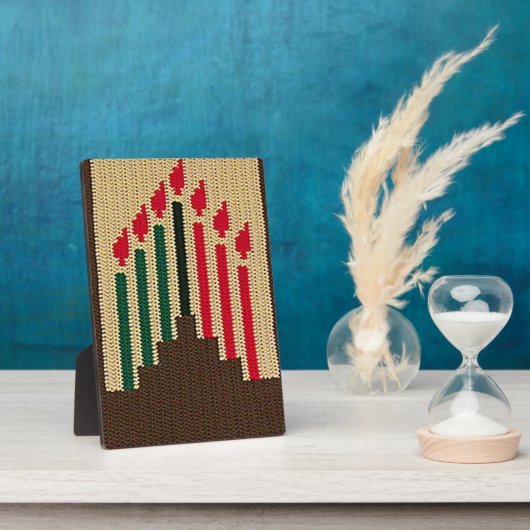 Kwanzaa Holiday Candles Artisan Crochet Print Fotoplaat (Zijkant)