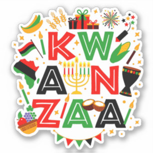 Kwanzaa Icons, Kiss Cut Sticker