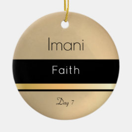 Kwanzaa Imani Gold Black White Day 7 Keramisch Ornament