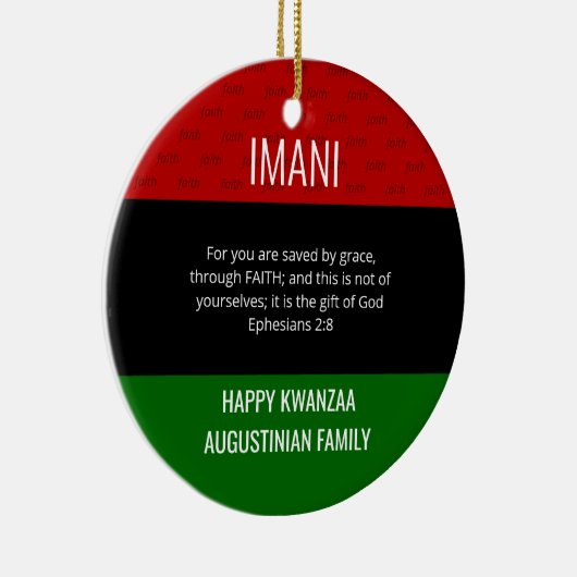 Kwanzaa IMANI Keramisch Ornament (Rechts)