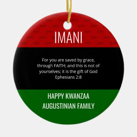 Kwanzaa IMANI Keramisch Ornament (Voorkant)