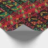 Kwanzaa inpakpapier met traditionele kleuren (Hoek)