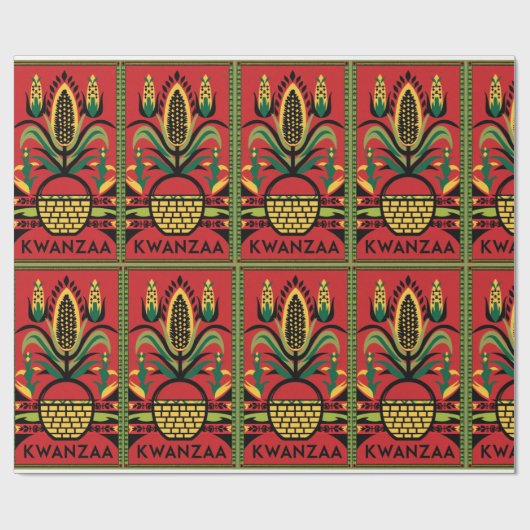 Kwanzaa inpakpapier met traditionele kleuren (Vlak)