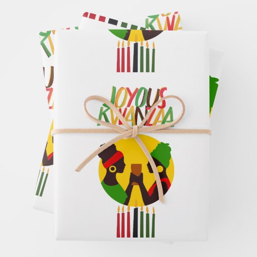 Kwanzaa inpakpapier vellen (set van 3 vellen) (In situ)
