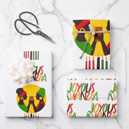 Kwanzaa inpakpapier vellen (set van 3 vellen) (Voorkant)