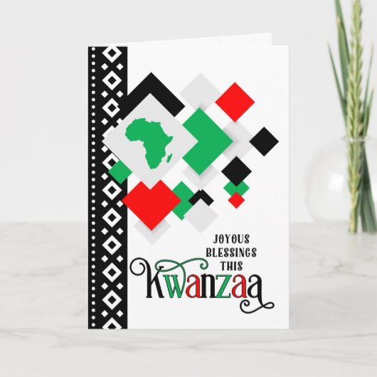 Kwanzaa Joyous Blessings African Continent Feestdagen Kaart (Voorkant)