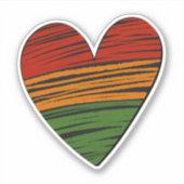 Kwanzaa Juneteenth Red Green Paint Heart Sticker (Voorkant)