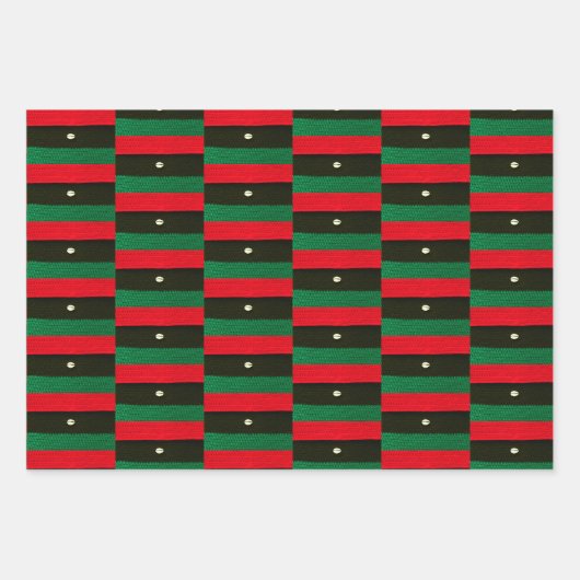 Kwanzaa Kaarsen Afrika Kaart Artisan Haak Print Inpakpapier Vel (Voorkant 2)