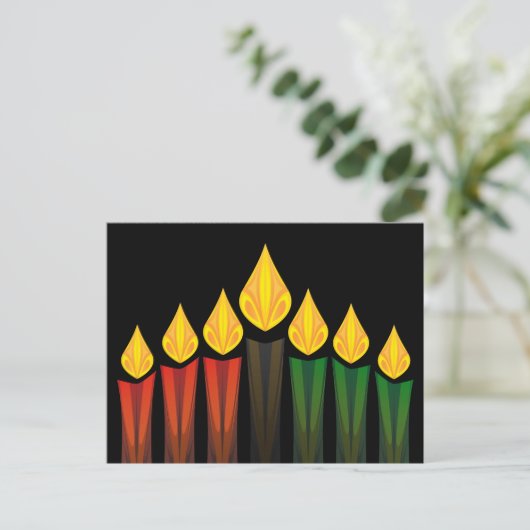 kwanzaa kaarsen briefkaart (Staand voorkant)