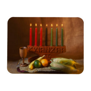 Kwanzaa kaarsen en eten magneet