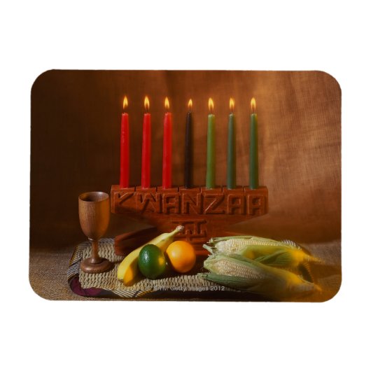 Kwanzaa kaarsen en eten magneet (Horizontaal)