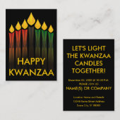 Kwanzaa kaarsen feestuitnodigingen visitekaartje (Voorkant / Achterkant)