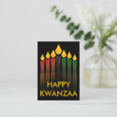 Kwanzaa kaarsen feestuitnodigingen visitekaartje (Staand voorkant)